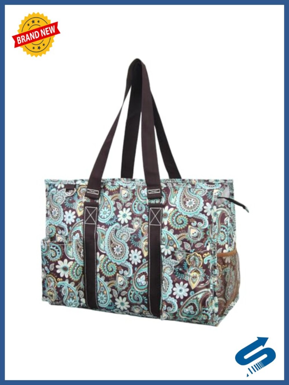 Canvas Work Tote Bag Large Travel Shoulder Bag Water Resistant